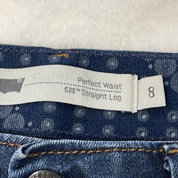 LEVIS 525 STRAIGHT LEG Blue Frayed Hem Women Jeans SIZE 8 - Picture 6 of 8